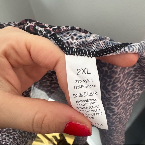 Black Lace and Leopard Print babydoll Dress lingerie 2X goth glam whimsigoth - Picture 6 of 7